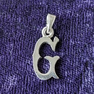 Vintage 925 Sterling Silver Gothic Letter G Pendant
